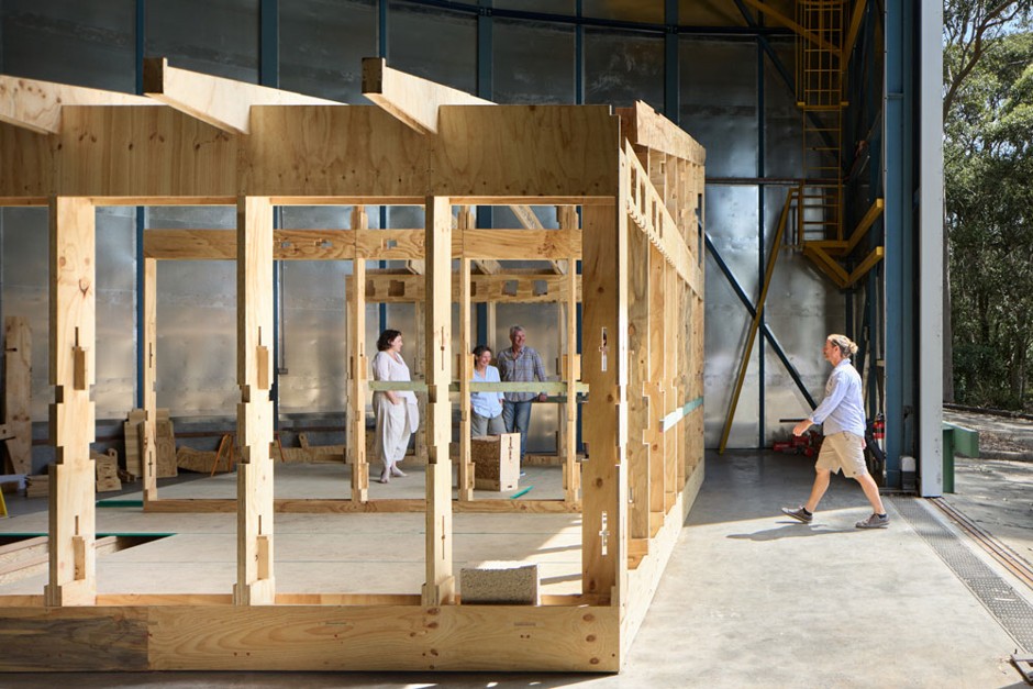 Timber plywood framed kit home structural assembly